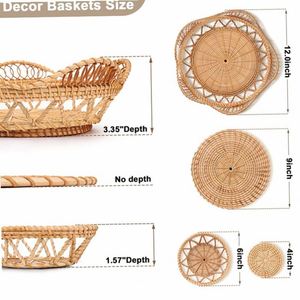 Decorazione Murale Marrone per Interni, Decorazione Casa, Decorazione Artificiale in Rafia, Pasqua, Estate, Piccola Decorazione Antica - Product Image 2