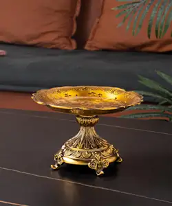 Toptan özel altın meyve tabağı s ev dekor Metal yüksek ayak meyve tabağı düğün ziyafet parti için