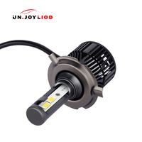 Phare LED COB H4 blanc froid 6500K, double puce, dissipateur thermique à ailettes en aluminium, installation facile, pièces de phare de voiture pour rétrofit
