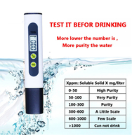 Medidor de TDS Digital Profesional de Alta Precisión, Lápiz Probador de Agua Portátil, Medidor de PPM con ATC para Agua Potable, Acuarios y Piscinas