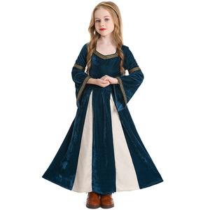 Nuevo Vestido Medieval de Halloween para Niñas, Disfraz de <span class=keywords><strong>Corte</strong></span> Real, Vestido Retro Renacentista para Niños, Traje para Actuaciones y Fiestas - Product Image 3