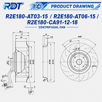 Ventilateur centrifuge de refroidissement AC pour armoire d'onduleur VFD R2E180-CA91-18 230V 180mm 2800RPM pour ventilation de convertisseur de fréquence