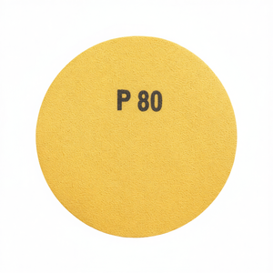 Disco de Lijado Fervi con Velcro Dorado P80 de 150 mm para Acabado de Madera y Metal - Product Image 2