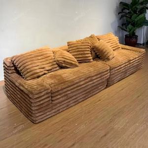 YISI Divano Componibile a L in Velluto con Spugna ad Alta Densità, Design Francese Moderno e <span class=keywords><strong>Accogliente</strong></span>, Gambe in Legno, Personalizzabile, <span class=keywords><strong>Arredamento</strong></span> per la Casa - Product Image 3