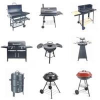 Barbecue à gaz multifonctionnel à trois brûleurs, grand modèle d'extérieur, en acier, avec sécurité flamme et revêtement poudré, pour usage domestique