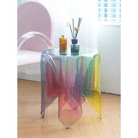 Table basse design en acrylique transparent nordique, petite table d'appoint pour appartement, table de chevet, table basse de luxe légère, table d'appoint tendance