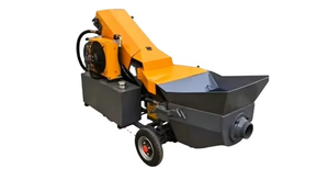 รถปั๊มคอนกรีตสีเหลืองพร้อมถังและล้อสำหรับงานก่อสร้าง - Product Image 4