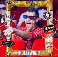 Kit de fournitures pour événements d'anniversaire sur le thème des stars du cinéma hollywoodien, soirées sur le tapis rouge, avec accessoires photo en papier et cadres gonflables pour selfies