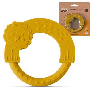 Anneau de dentition en silicone jaune ocre pour bébé jouet de dessin animé à mâcher doux de qualité alimentaire et sans BPA pour la dentition sensorielle des enfants - Product Image 1