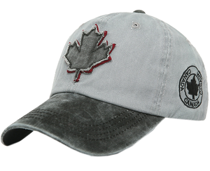 Casquette de baseball ajustable en tissu courant avec motif feuille d'érable canadienne, style sportif - Product Image 1