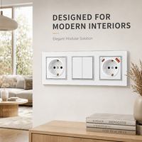 Prise murale en acrylique de type 80 conforme aux normes européennes, USB Type C 3A, prise de courant allemande française Schuko 16A 250V, industrielle IP21, pour la maison et l'hôtel