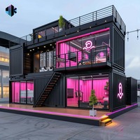 Maison conteneur préfabriquée en acier, structure moderne, isolée et insonorisée, pour café extérieur sur mesure