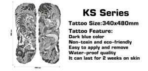 Autocollants de tatouage semi-permanents pour bras entiers, en papier écologique, personnalisables pour le visage et le corps, durabilité 2 semaines - Product Image 2