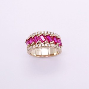 Anillo de Diamantes Europeo Americano Minimalista Unisex de Plata 925 con Rubí Natural Color Sangre de Pichón y Diamantes Brillantes de Lujo, Nuevo Estilo - Product Image 3