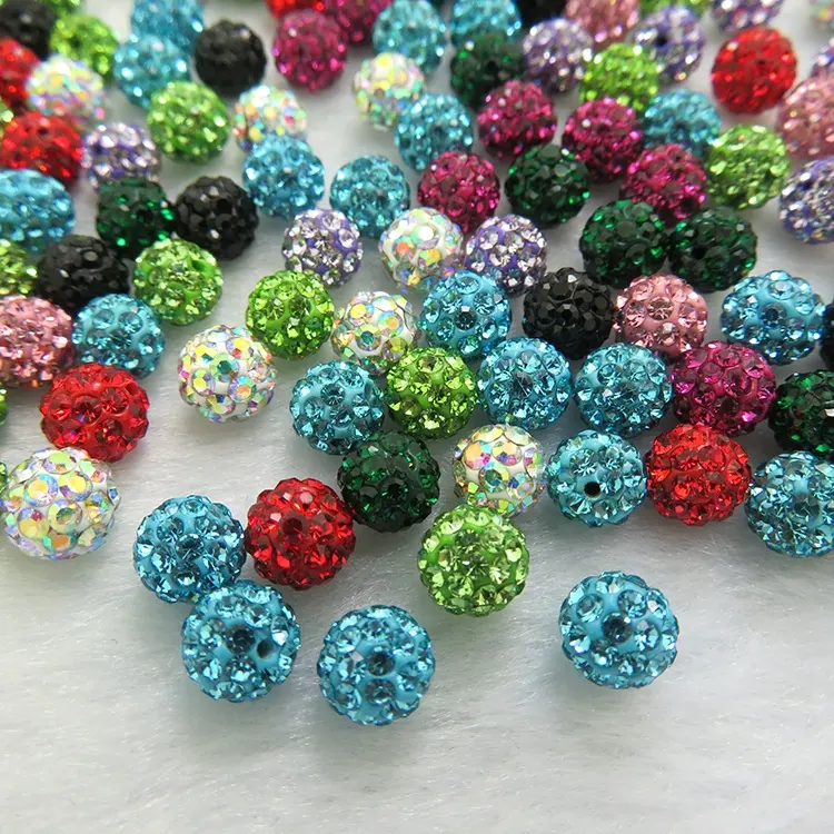 Wholesale 8 mm All Kinds of Fire Ball for Rhinestone Colorful Crystal Round Beads Charms Jewelry Makings bracelets beads