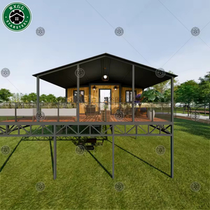 Casa contenedor prefabricada expandible de color rosa pastel, tipo L, villa modular para campamentos al aire libre y alojamiento de vacaciones de corta duración. - Product Image 5