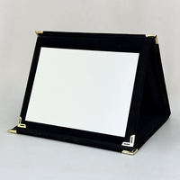 Plaque de certificat personnalisable en bois et velours, plaquée or, argent, cuivre, noir, ou rouge et noir