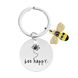 Little Bee Honey Charm Schlüssel bund Themen Häkeln Biene Emailliert Hummel Schlüssel ring mit Quaste Geldbörse Tasche Zubehör - Product Image 4