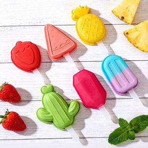 Reusable Food Grade <b>Silicone</b> Fruit-shaped Ice Cream Makers for Strawberries Pineapples Watermelons Cacti & Diamonds - Product Image 1
