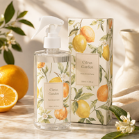 Diffuseur de parfum d'ambiance en lin transparent 250 ml, marque privée, parfum rose pivoine, formule personnalisée, étiquette personnalisée, boîte de vente au détail