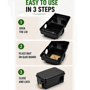 Lockable Bait Station Box, Reusable Eco Friendly Waterproof Dustproof Rodent Trap for <b>Mouse</b> & Rat Control - Product Image 4