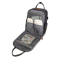 Sac à dos de grande capacité USB pour maman Sac à couches multifonctionnel et étanche Poches isolées Sangles de poussette pour l'été Fermeture éclair