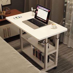 Mobile Computer <b>Desk</b> With Bookshelf Adjustable Height Bedside <b>Study</b> Table For Home Office Student Use - Product Image 1