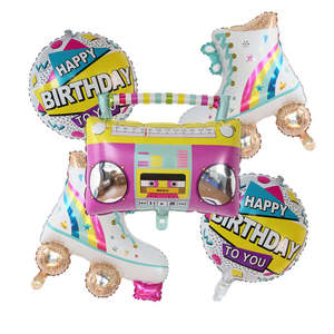 2023 nouveau Design patins à roulettes <span class=keywords><strong>Audio</strong></span> musique ballons ensemble <span class=keywords><strong>joyeux</strong></span> <span class=keywords><strong>anniversaire</strong></span> ballons bébé enfant fête d'<span class=keywords><strong>anniversaire</strong></span> décoration - Product Image 1