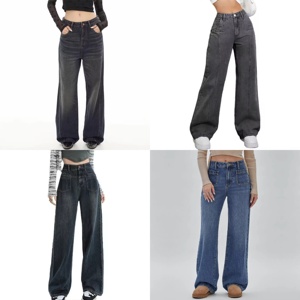 <span class=keywords><strong>Jeans</strong></span> da Donna di Tendenza, Stile Street, a Vita Alta, Gamba Larga Dritta, Pantaloni <span class=keywords><strong>Lunghi</strong></span>, <span class=keywords><strong>Jeans</strong></span> in Denim Lavato Casual all'Ingrosso - Product Image 3