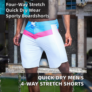 Shorts de bain et de sport pour hommes, grande taille, à séchage rapide, imprimés par sublimation, extensibles dans les 4 sens, pour l'entraînement et la natation, vente en gros OEM - Product Image 2