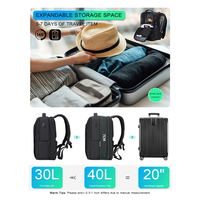 Sac à dos de voyage professionnel approuvé pour le vol, imperméable, avec compartiment pour ordinateur portable et port USB, extensible, sac à dos intelligent pour homme