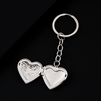 Ywyougang Porte-clés Cœur Double 4 Couleurs, Cadre Photo Ouvrable, Pendentif Amour en Acier Inoxydable, Cadeau