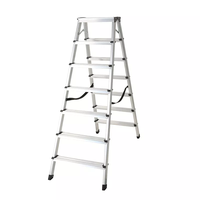 Échelle télescopique double face en aluminium portable, élévateur d'escalier pour la maison et le jardin EN131