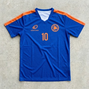 Ensemble de tenue de football personnalisée bleu et orange, respirante, à séchage rapide, uniforme complet d'équipe, OEM ODM - Product Image 3