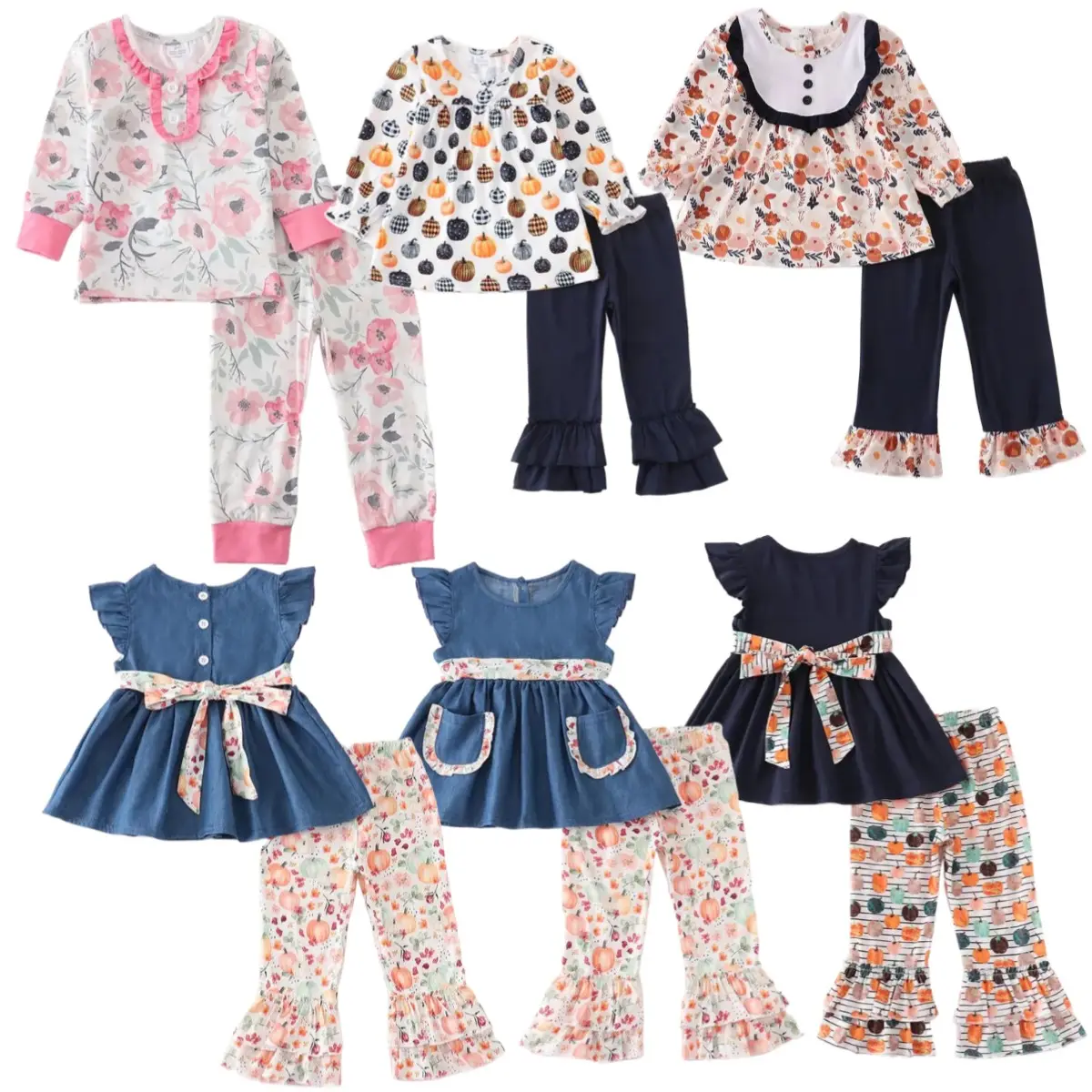 Yiyuan – vêtements personnalisés pour enfants, nouvelle collection, Boutique d'halloween, coupe citrouilles, tenues de vacances pour tout-petits