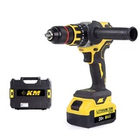 Perceuse rechargeable au lithium jaune KRB Double vitesse 13mm tournevis électrique domestique multifonction perceuse électrique sans brosse
