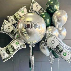 Ballons en feuille d'aluminium motif billet de banque USD, ballons Mylar, décorations pour fêtes et événements sur le thème du poker et du <span class=keywords><strong>casino</strong></span> - Product Image 3