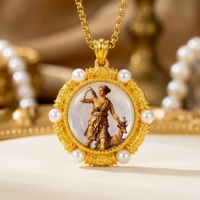 Pendentif personnalisé peint à la main, déesse Artemis de la chasse, icône de la mythologie grecque, symbole de protection de la nature, amulette, collier en pierres précieuses
