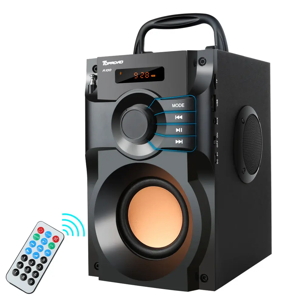 Tragbarer Lautsprecher Drahtloser Stereo-Subwoofer <span class=keywords><strong>Bass</strong></span> BT-Lautsprecher Säulen unterstützung FM-Radio TF AUX USB-Fernbedienung