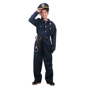 BAIGE Kostum Polisi dan Kit Permainan Peran Anak Laki-laki Pertunjukan Pesta Karnaval Kostum Kostum Halloween untuk Anak Laki-laki Kostum Polisi