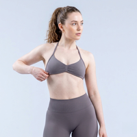 Soutien-gorge de sport respirant de haute qualité pour femme, idéal pour le yoga, la gym et le fitness, avec logo personnalisé, dos nu