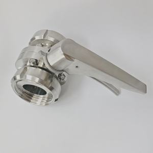 Vanne papillon sanitaire à chargement rapide en acier inoxydable à raccord Tri-Clamp forgé pour l'eau - Catégorie de produit premium - Product Image 2