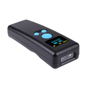 Leitor de laser portátil com entrada usb, leitor de código de barras de tamanho pequeno portátil com fio azul, 2.4g, 1d