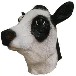Işık komedi Gerçekçi 3D Animasyonlu lateks inek baş maskesi