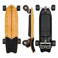 Planche à roulettes électrique légère en bambou pour la ville, E-Skateboard avec roues en PU lisses, Mini planche à roulettes électrique
