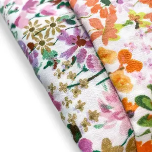 100% tela de algodón con estampado Floral para ropa, blusa, vestidos, tela, fabricante de <span class=keywords><strong>Material</strong></span> textil - Product Image 2