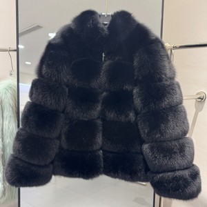 Giacca da <span class=keywords><strong>Uomo</strong></span> RX a Maniche Lunghe, Taglie Extra Large, Spessa, <span class=keywords><strong>di</strong></span> Lusso, con <span class=keywords><strong>Collo</strong></span> Alto e Vera <span class=keywords><strong>Pelliccia</strong></span> <span class=keywords><strong>di</strong></span> Volpe Nera - Product Image 1