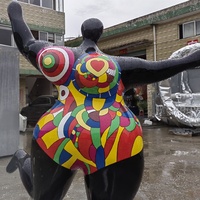 Vente Flash : Sculpture Moderne Populaire en Résine Peinte à la Main, Femme Ronde Dansante, Design Artistique pour Décoration Intérieure, Garantie 50 Ans