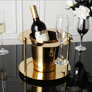 Suporte Moderno para Copos e Bandeja Expositora para Festas, Decoração de Restaurante, em Aço Inoxidável 304 de Luxo Leve, para Resfriamento de Taças de Vinho e Gelo - Product Image 1