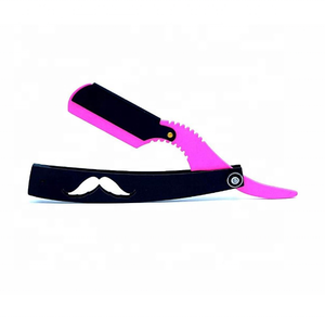 มีดโกนหนวดตรงสแตนเลสร้านตัดผมร้านเสริมสวยพับมีดโกนจับ - Product Image 1